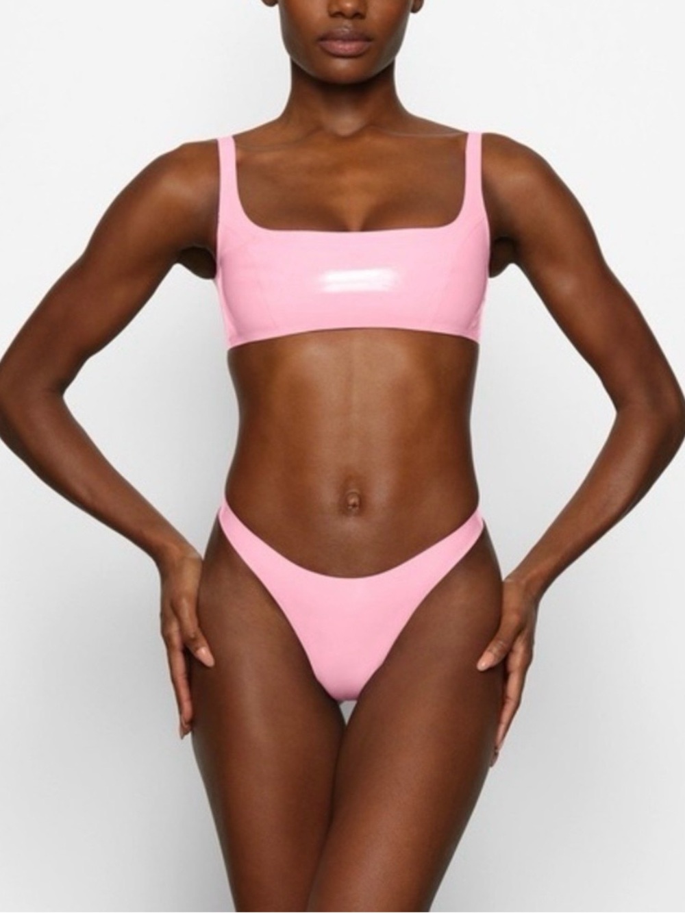 SKIMS Latex Scoop Neck Bralette Neon Rose (Pink) Medium Rare Discontinued OG